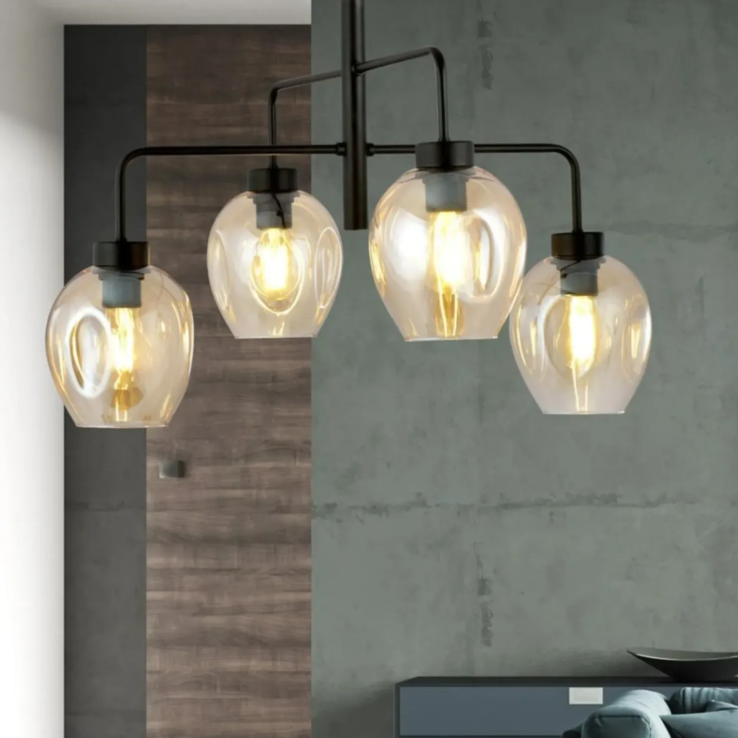 Clearance Sklep Kaja Czteropunktowa, czarna lampa sufitowa 1165/4 LUKKA | Kaja Oświetlenie