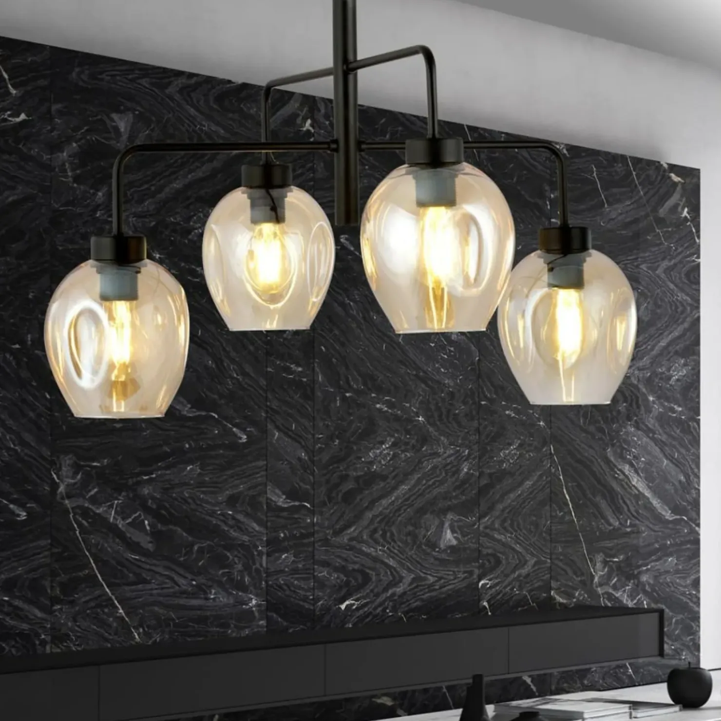 Clearance Sklep Kaja Czteropunktowa, czarna lampa sufitowa 1165/4 LUKKA | Kaja Oświetlenie