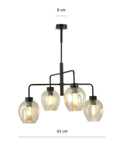 Clearance Sklep Kaja Czteropunktowa, czarna lampa sufitowa 1165/4 LUKKA | Kaja Oświetlenie