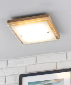 Dębowa lampa sufitowa, retro plafon LED 4022974 FINN | Kaja*Sklep Kaja Cheap