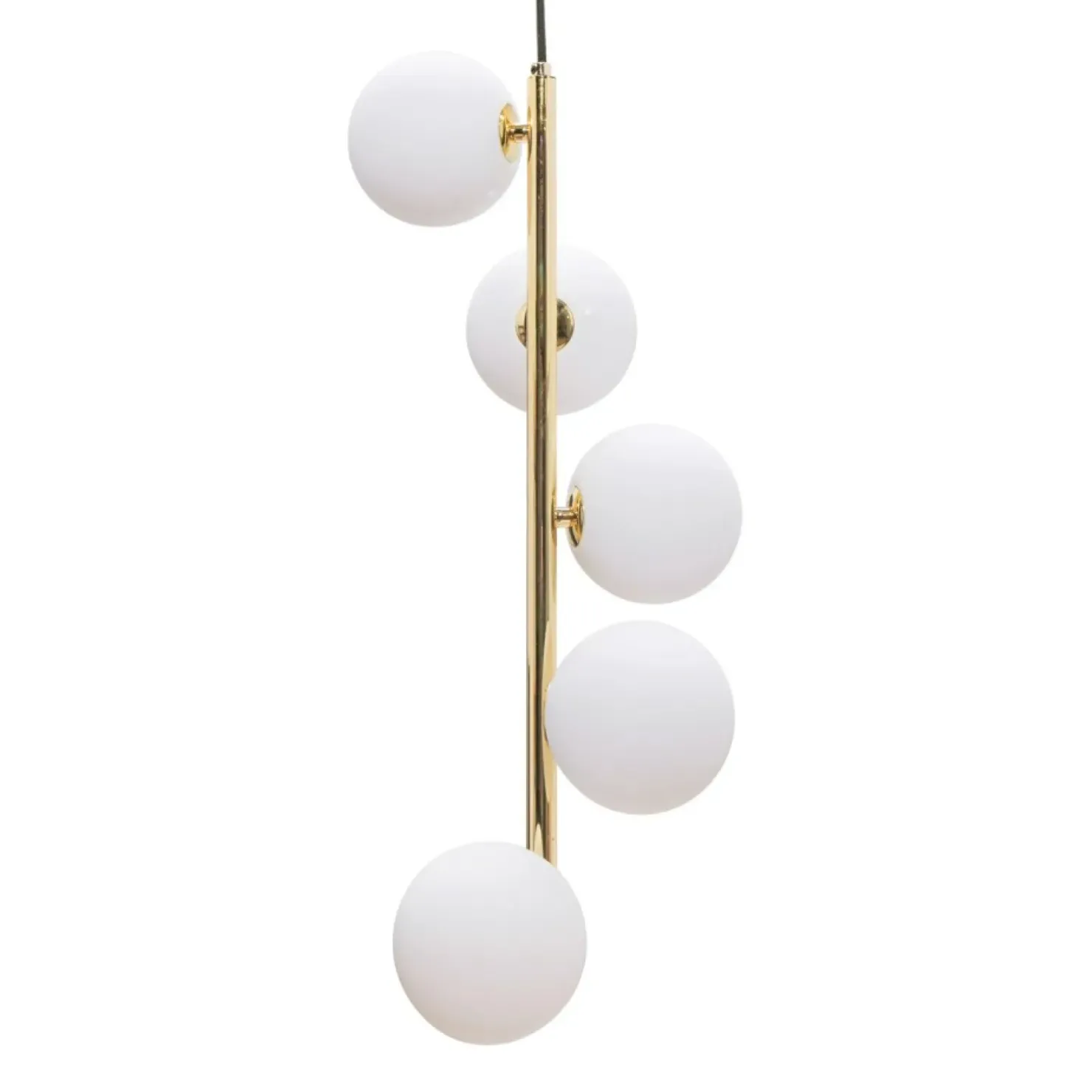 Outlet Sklep Kaja Dekoracyjna, czarno-złota lampa wisząca do jadalni 5648 z serii ALI