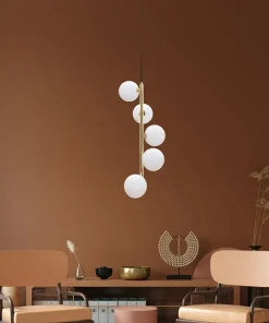 Outlet Sklep Kaja Dekoracyjna, czarno-złota lampa wisząca do jadalni 5648 z serii ALI