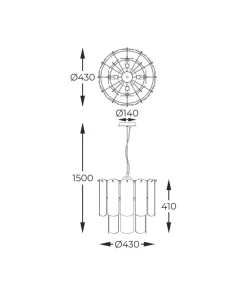 Sale Sklep Kaja Dekoracyjna, elegancka lampa wisząca MD3523-8M-EBCN NIRA | Kaja
