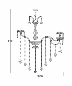 Shop Sklep Kaja Dekoracyjna, kryształowa lampa wisząca ZM 17801/10+5-GLD CHATEAU | Kaja