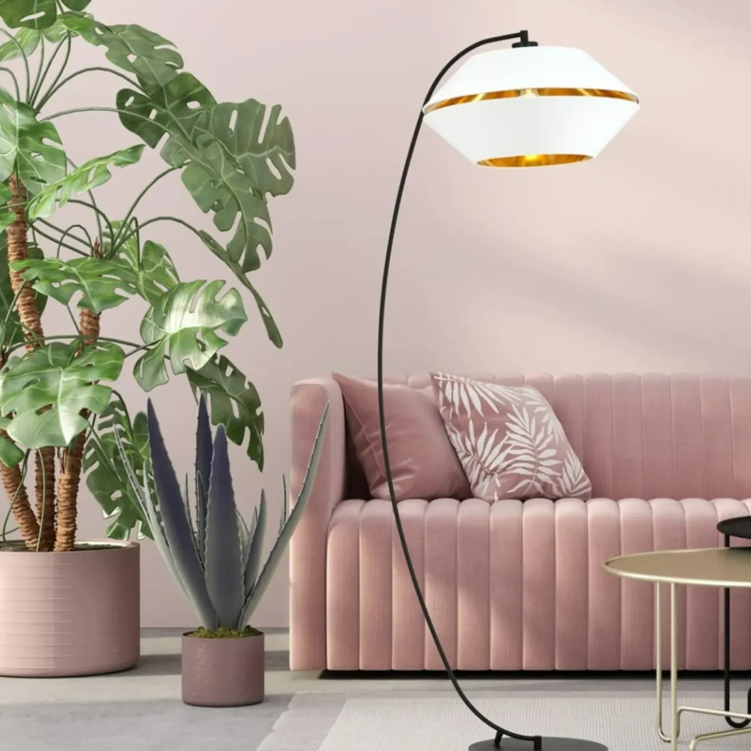 Dekoracyjna lampa podłogowa z abażurem 1182/LP z serii PIANO | Kaja*Sklep Kaja Fashion