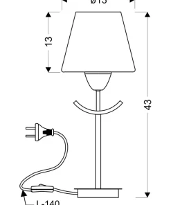 Dekoracyjna lampa stołowa z białym kloszem 41-38852 z serii LONDYN*Sklep Kaja Clearance