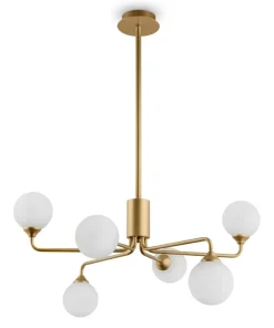 Shop Sklep Kaja Dekoracyjna lampa sufitowa z kloszami MOD044PL-06MG z serii ALEXIS złotymatowy
