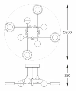 Dekoracyjna lampa sufitowa LED do salonu MX7170-8-3BGT LARA | Kaja*Sklep Kaja Cheap