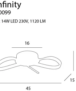 Dekoracyjna lampa sufitowa LED do sypialni MX C0099 INFINITY | Kaja*Sklep Kaja Hot