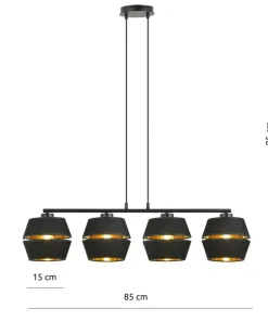 Dekoracyjna lampa wisząca ze złotym akcentem 1183/4 z serii PIANO*Sklep Kaja New