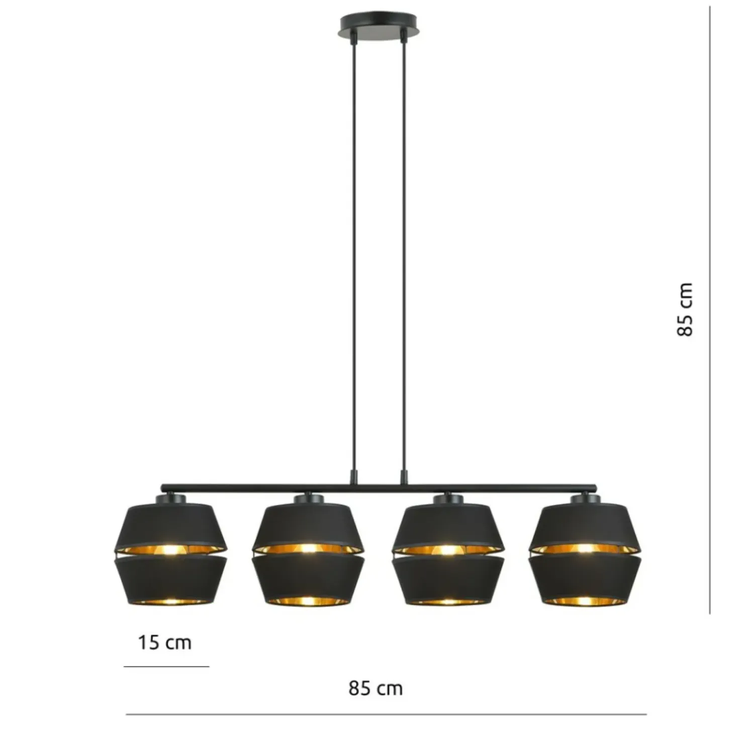 Dekoracyjna lampa wisząca ze złotym akcentem 1183/4 z serii PIANO*Sklep Kaja New