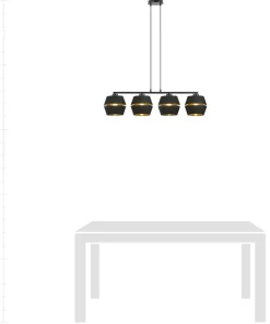 Dekoracyjna lampa wisząca ze złotym akcentem 1183/4 z serii PIANO*Sklep Kaja New