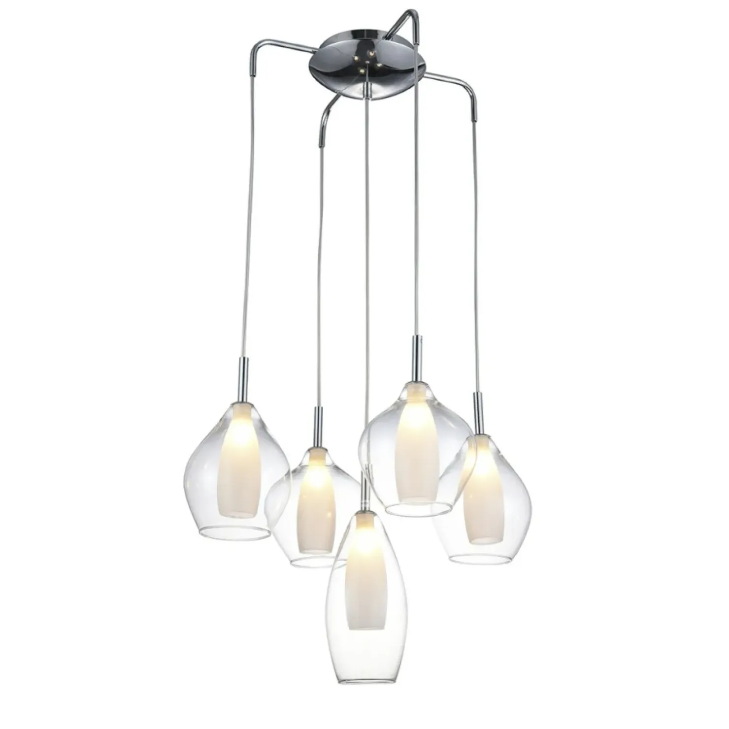 Shop Sklep Kaja Dekoracyjna lampa wisząca do salonu G9 AZ3076 AMBER | Kaja Oświetlenie chrom