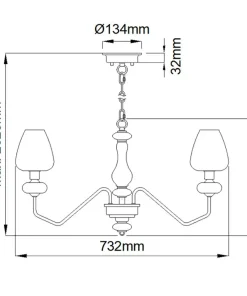 Dekoracyjna lampa wisząca, 5xE14 DL-ARMAND5-AB z serii ARMAND*Sklep Kaja Cheap