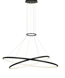 Outlet Sklep Kaja Dekoracyjna lampa wisząca do salonu LP-940/2P BK CCT HALIFAX | Kaja