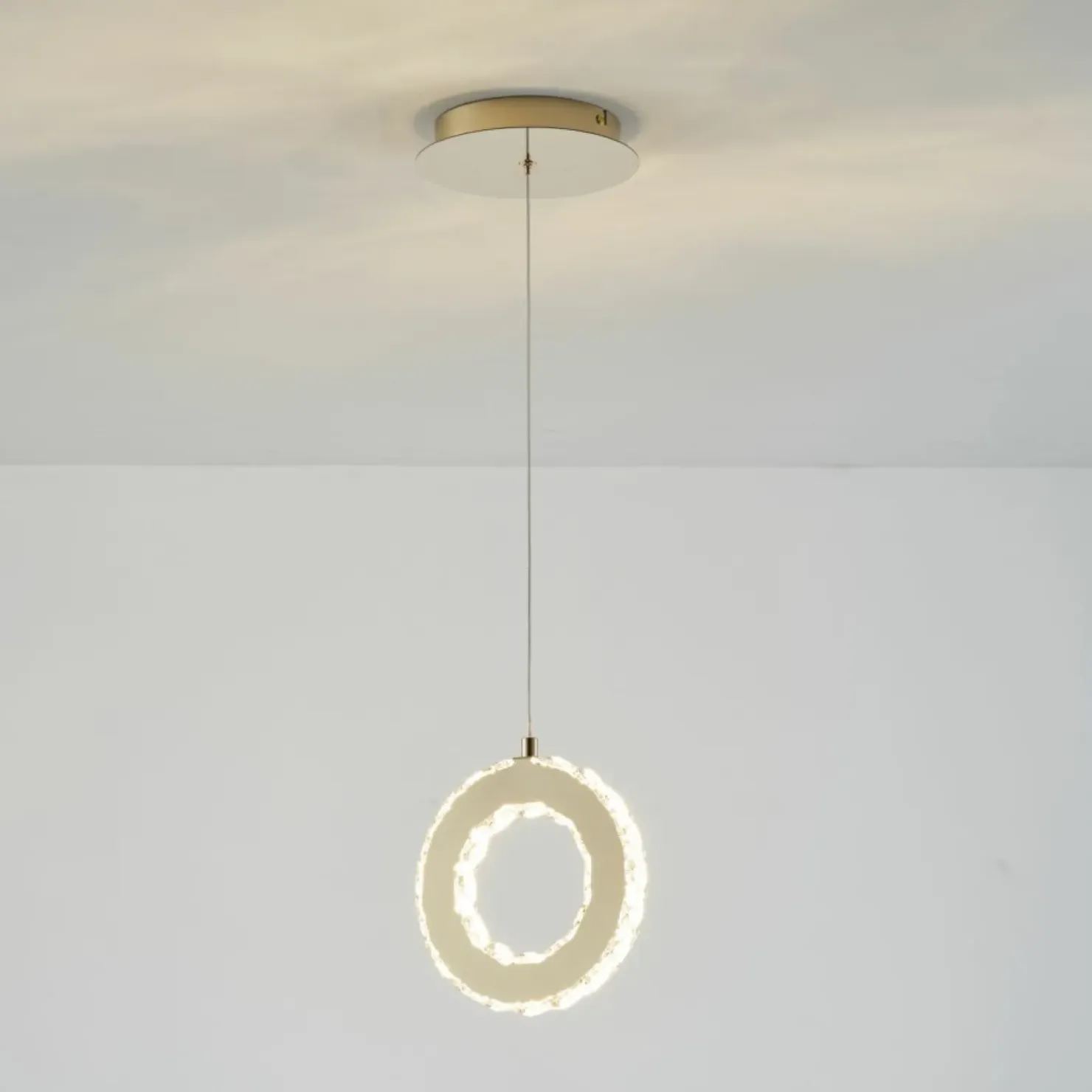 Flash Sale Sklep Kaja Dekoracyjna lampa wisząca kryształowe koło MD3713-1-3GT GIRONA | Kaja