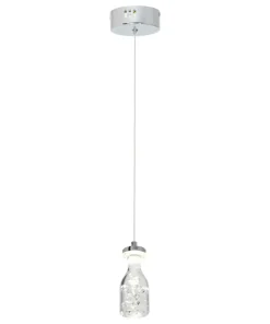 Shop Sklep Kaja Dekoracyjna lampa wisząca imitująca butelkę ML431 BOTTLE | Kaja chrom
