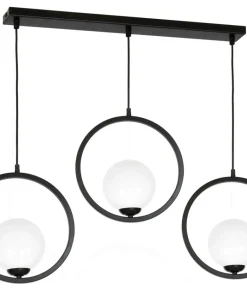 Cheap Sklep Kaja Dekoracyjna lampa wisząca z czarnymi okręgami MLP5594 z serii BOSTON | Kaja Oświ