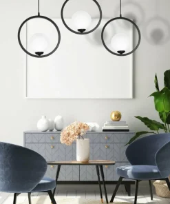 Cheap Sklep Kaja Dekoracyjna lampa wisząca z czarnymi okręgami MLP5594 z serii BOSTON | Kaja Oświ