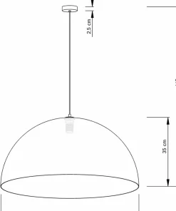 Store Sklep Kaja Dekoracyjna lampa wisząca do sypialni SIG 30131 z serii SFERA 70 CZ/ZŁ