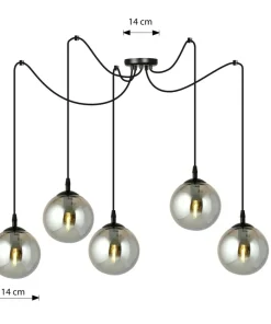 Discount Sklep Kaja Dekoracyjna lampa wisząca z grafitowymi kloszami 937/5 | Kaja