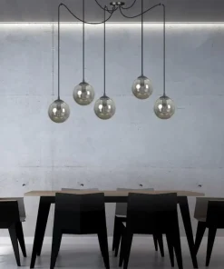 Discount Sklep Kaja Dekoracyjna lampa wisząca z grafitowymi kloszami 937/5 | Kaja