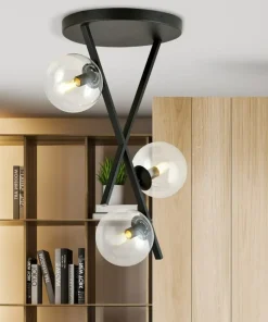 Best Sale Sklep Kaja Dekoracyjna lampa z przezroczystymi kloszami 1195/3 z serii RIVER czarny