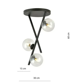 Best Sale Sklep Kaja Dekoracyjna lampa z przezroczystymi kloszami 1195/3 z serii RIVER czarny