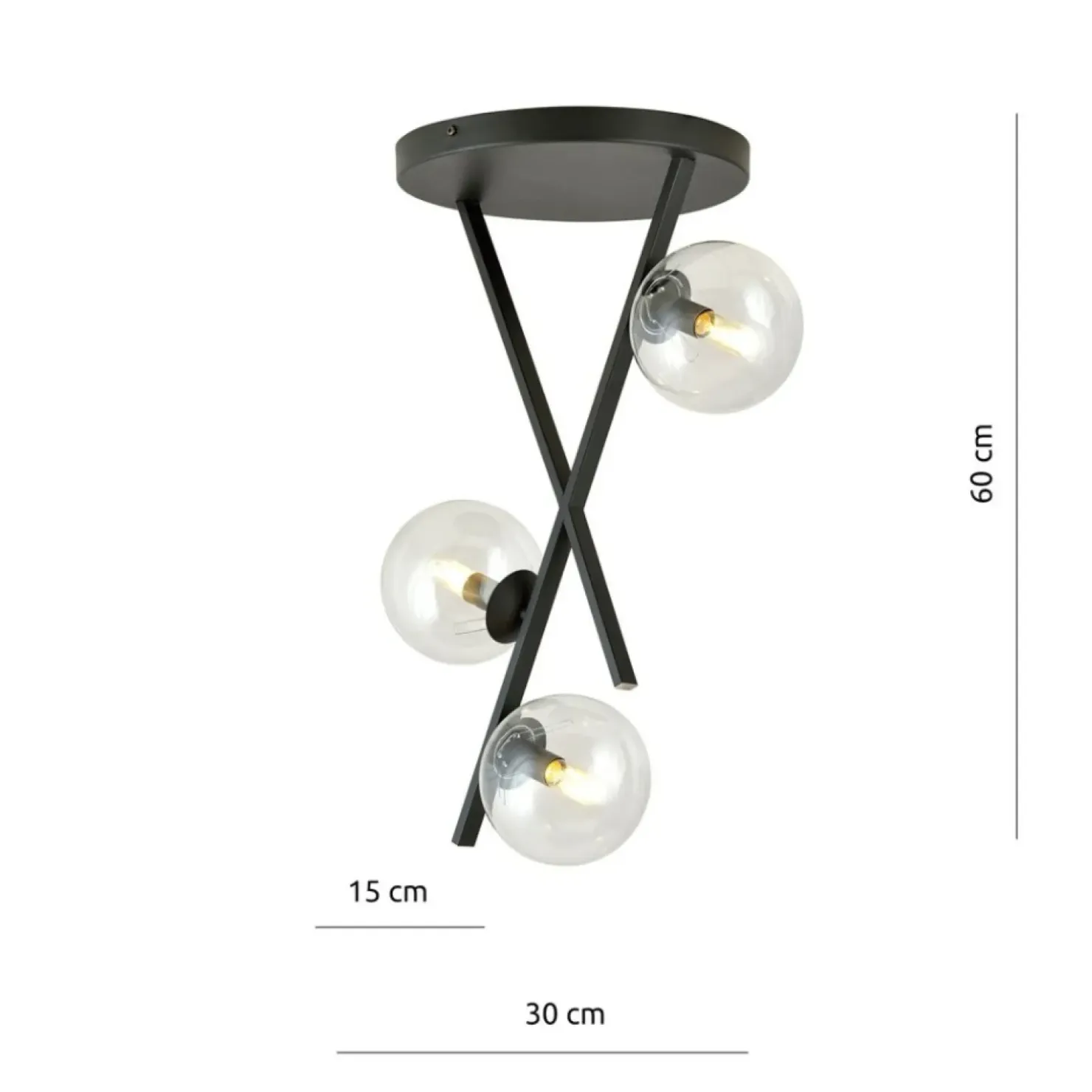 Best Sale Sklep Kaja Dekoracyjna lampa z przezroczystymi kloszami 1195/3 z serii RIVER czarny