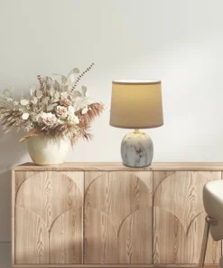 Dekoracyjna lampka stołowa z beżowym abażurem 41-24374 z serii ADELINA | Kaja Oś*Sklep Kaja Flash Sale