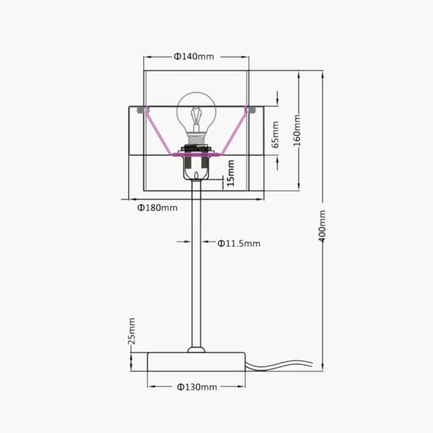 Dekoracyjna lampka z dymionym kloszem LP-866/1T SM/GD z serii MIELE*Sklep Kaja Cheap