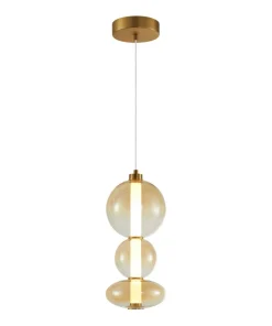 Best Sale Sklep Kaja Dekoracyjna, ledowa lampa wisząca PND-24352V-24W-AB-AMB SONTE | Kaja