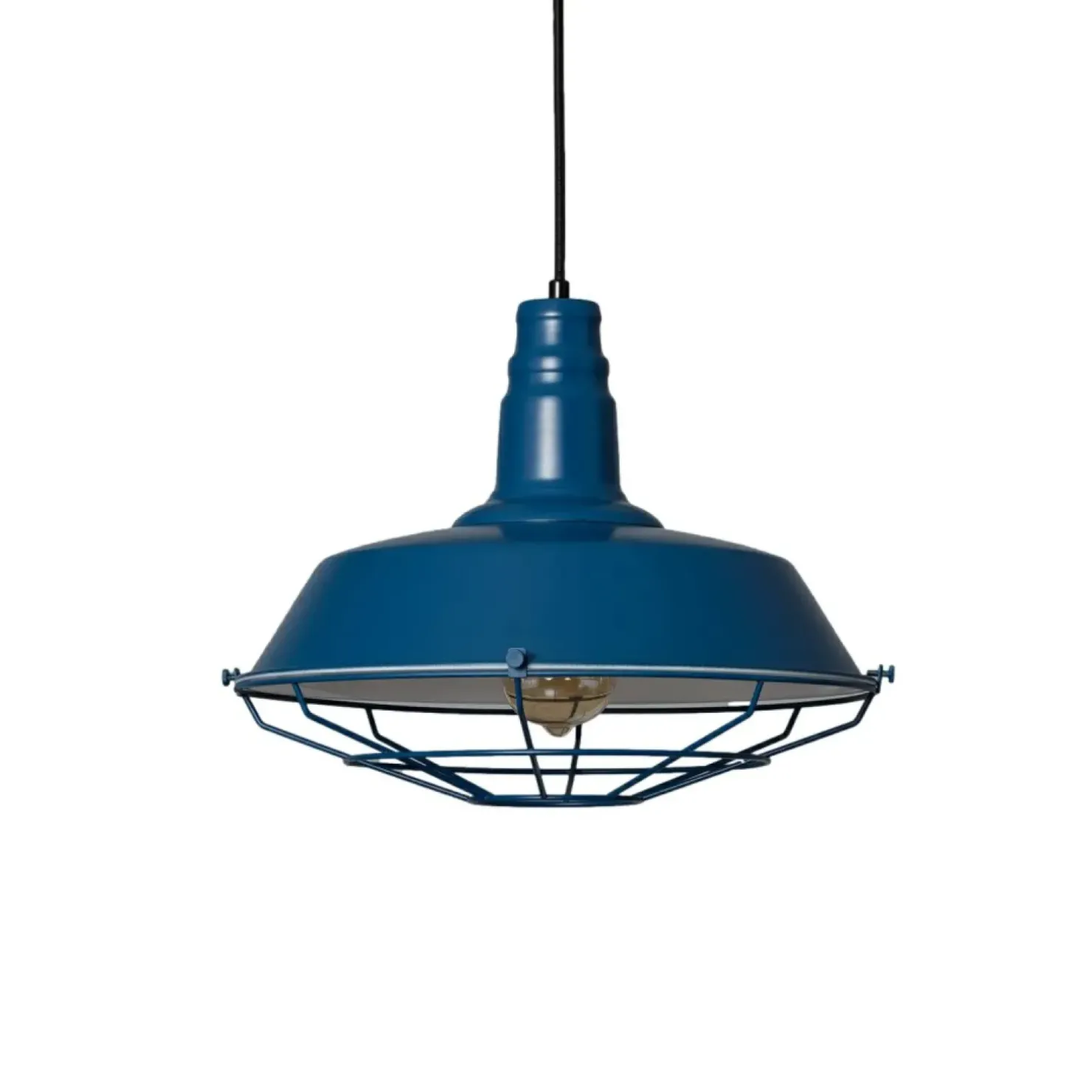 New Sklep Kaja Dekoracyjna, niebieska lampa wisząca ABR-RRP-N-E27 RETRO | Kaja niebieski