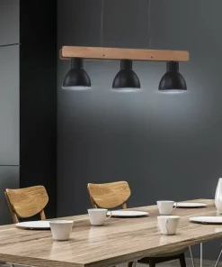 Best Sale Sklep Kaja Dekoracyjna, potrójna lampa wisząca z drewnem 33-73471 z serii VARIO czarny