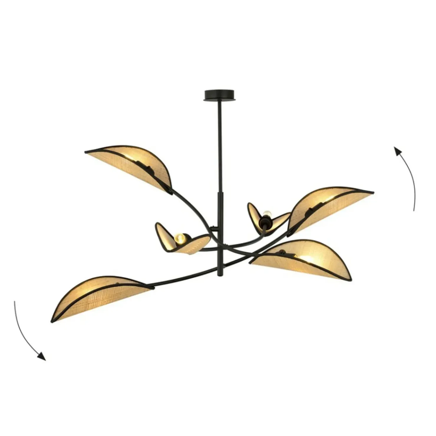 Best Sale Sklep Kaja Dekoracyjna, rozłożysta lampa w stylu rustykalnym 1108/6 LOTUS | Kaja