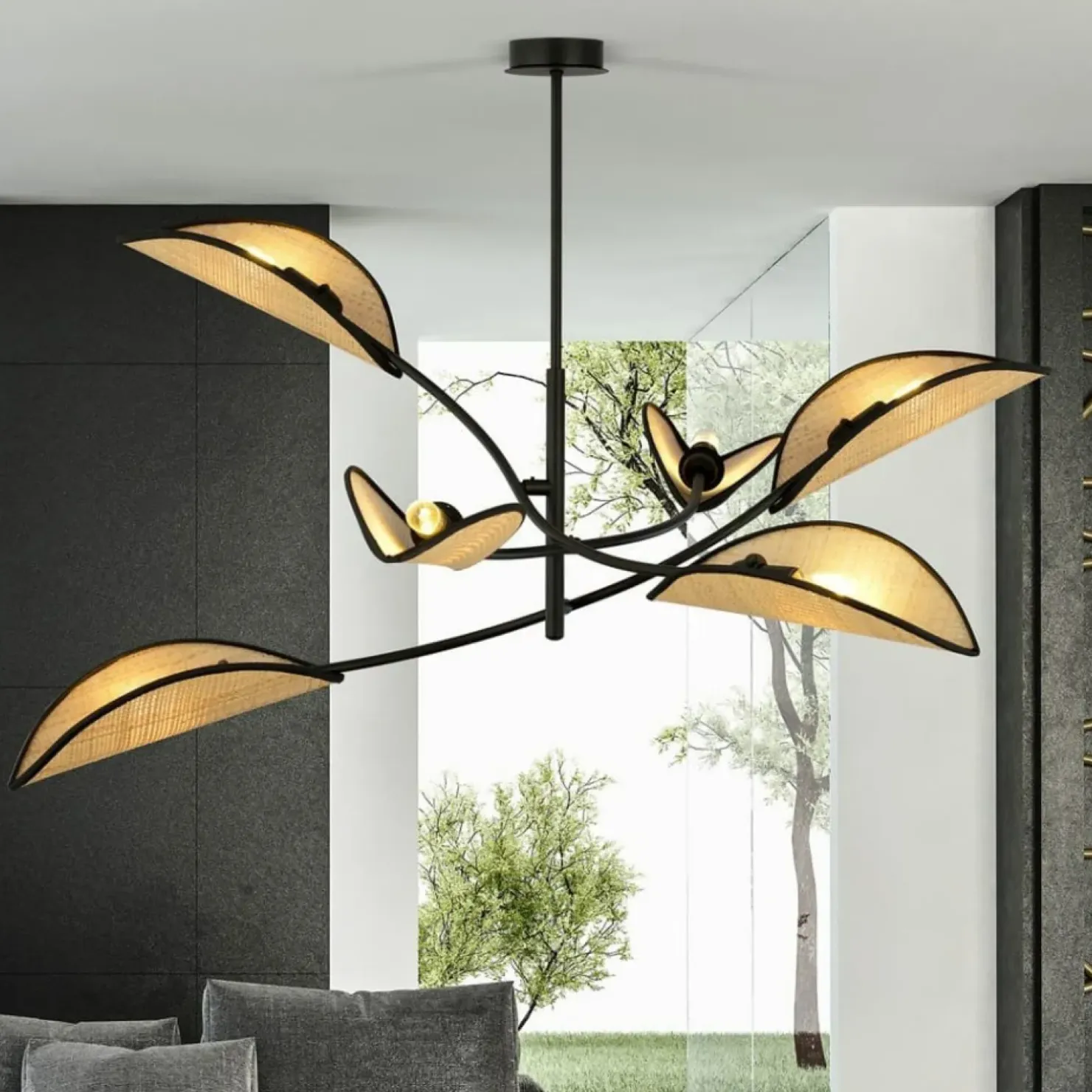 Best Sale Sklep Kaja Dekoracyjna, rozłożysta lampa w stylu rustykalnym 1108/6 LOTUS | Kaja