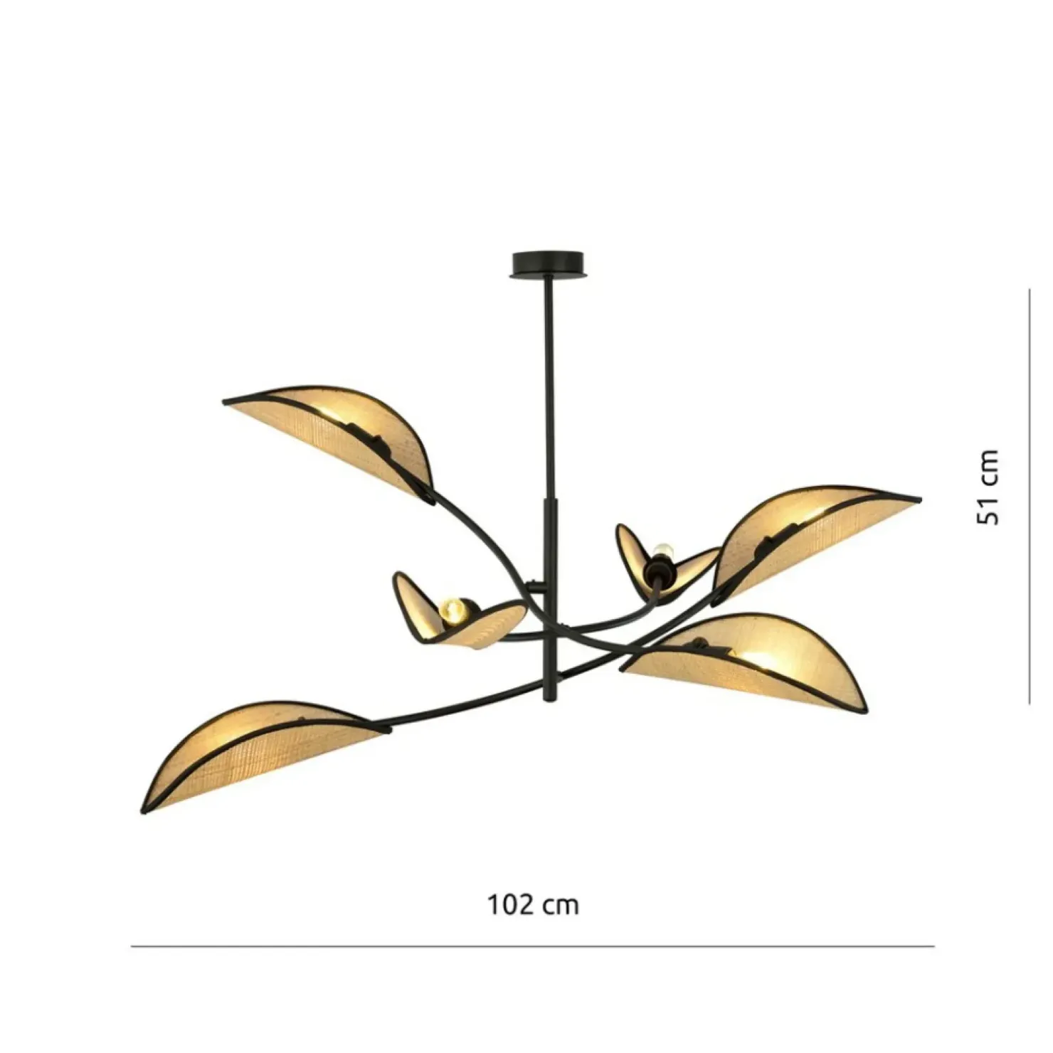 Best Sale Sklep Kaja Dekoracyjna, rozłożysta lampa w stylu rustykalnym 1108/6 LOTUS | Kaja
