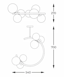 Sale Sklep Kaja Dekoracyjna, złota lampa sufitowa C0454-06Q-F7AA MOLECULE | Kaja