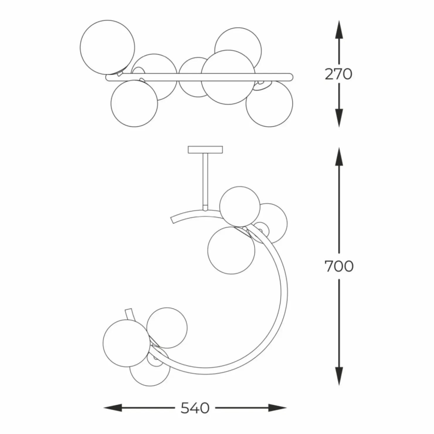 Sale Sklep Kaja Dekoracyjna, złota lampa sufitowa C0454-06Q-F7AA MOLECULE | Kaja