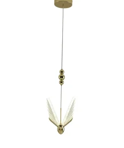 Fashion Sklep Kaja Dekoracyjna, złota lampa wisząca art deco LP-1715/1P MARIPOSA | Kaja