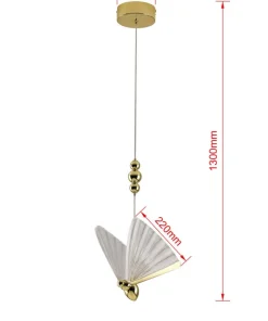 Fashion Sklep Kaja Dekoracyjna, złota lampa wisząca art deco LP-1715/1P MARIPOSA | Kaja