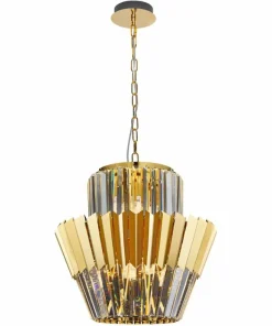 Fashion Sklep Kaja Dekoracyjna, złota lampa wisząca do salonu ML0413 DONNA | Kaja