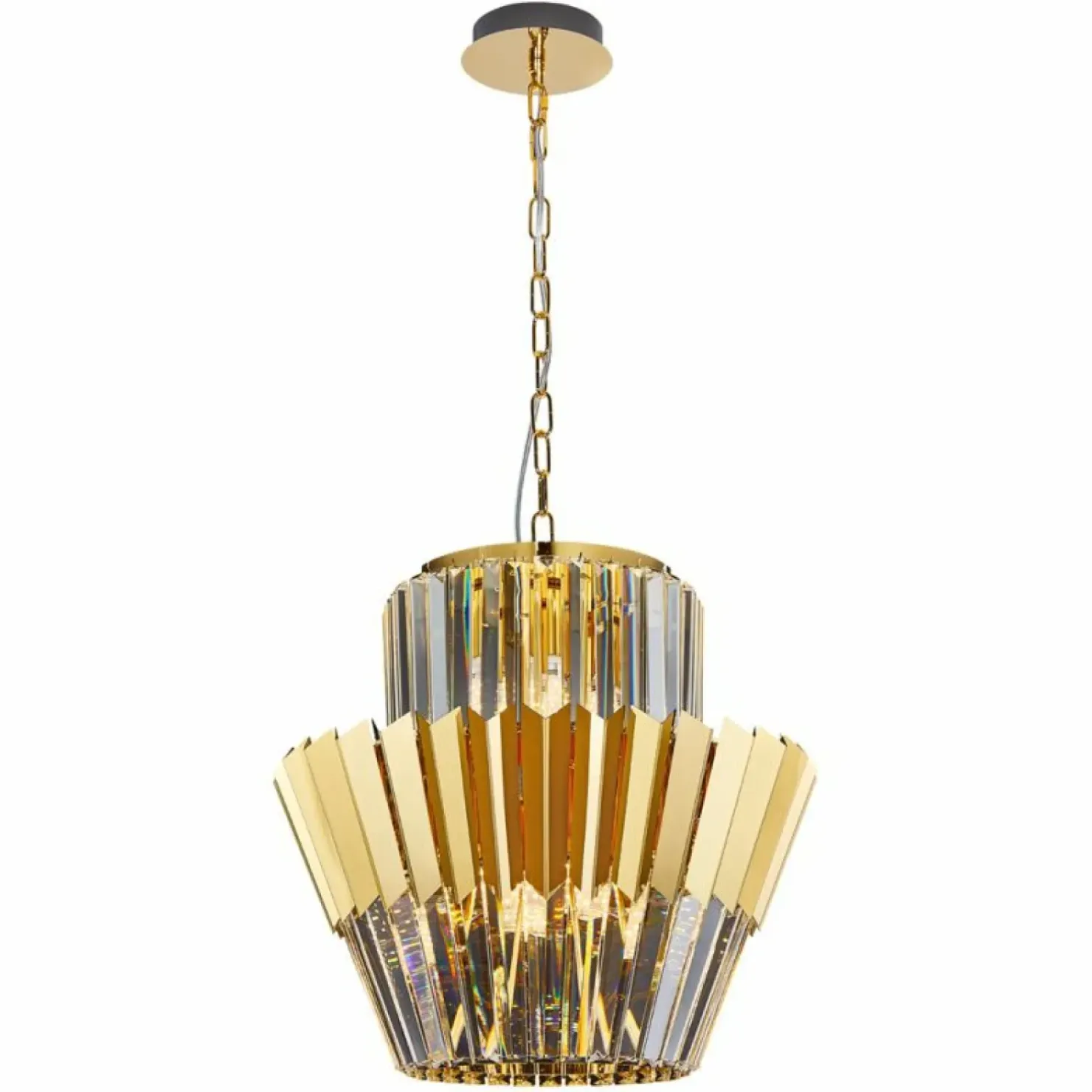 Fashion Sklep Kaja Dekoracyjna, złota lampa wisząca do salonu ML0413 DONNA | Kaja