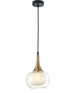 Best Sale Sklep Kaja Dekoracyjna, złota lampa wisząca PND-99709-1-BRO-CL z serii KONILA