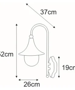 Dekoracyjny kinkiet zewnętrzny K-8125 CZ/ZŁ BOSTON | Kaja Oświetlenie*Sklep Kaja Flash Sale