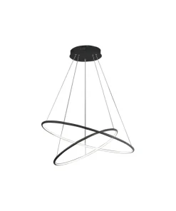 Outlet Sklep Kaja Designerka lampa czarne obręcze LED ML508 ORION BLACK | Kaja