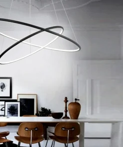 Outlet Sklep Kaja Designerka lampa czarne obręcze LED ML508 ORION BLACK | Kaja