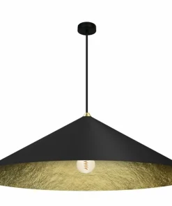 Best Sale Sklep Kaja Designerska, czarno-złota lampa wisząca ⌀90cm MLP0647 FUJI | Kaja