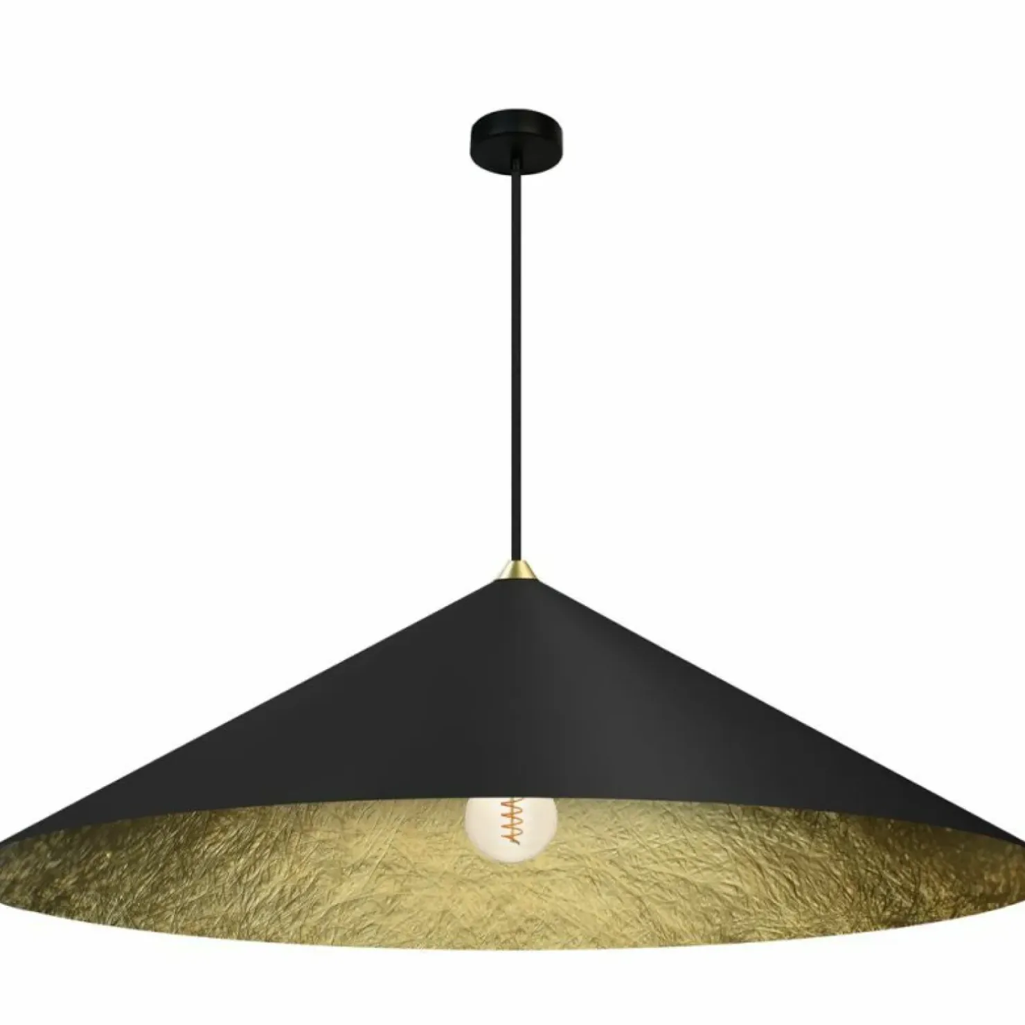 Best Sale Sklep Kaja Designerska, czarno-złota lampa wisząca ⌀90cm MLP0647 FUJI | Kaja