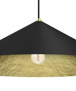 Best Sale Sklep Kaja Designerska, czarno-złota lampa wisząca ⌀90cm MLP0647 FUJI | Kaja